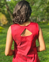 Red raw silk coords