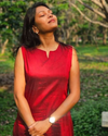Red raw silk coords