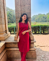 Red raw silk coords