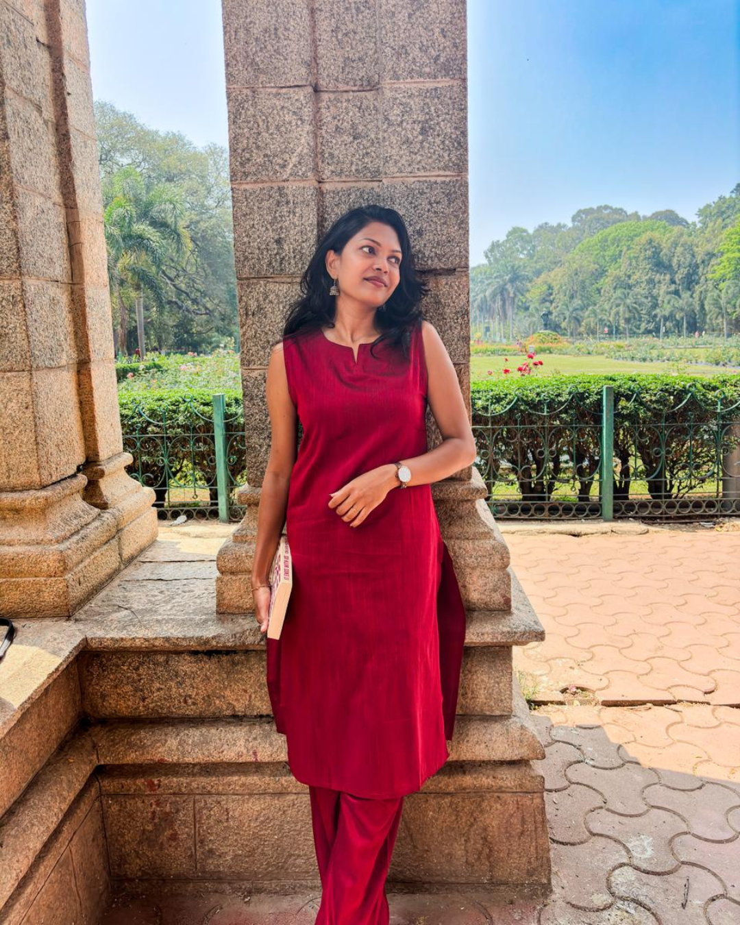 Red raw silk coords
