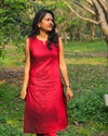 Red raw silk coords