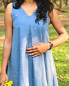 Dusty blue top handloom cotton