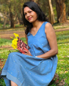 Dusty blue top handloom cotton