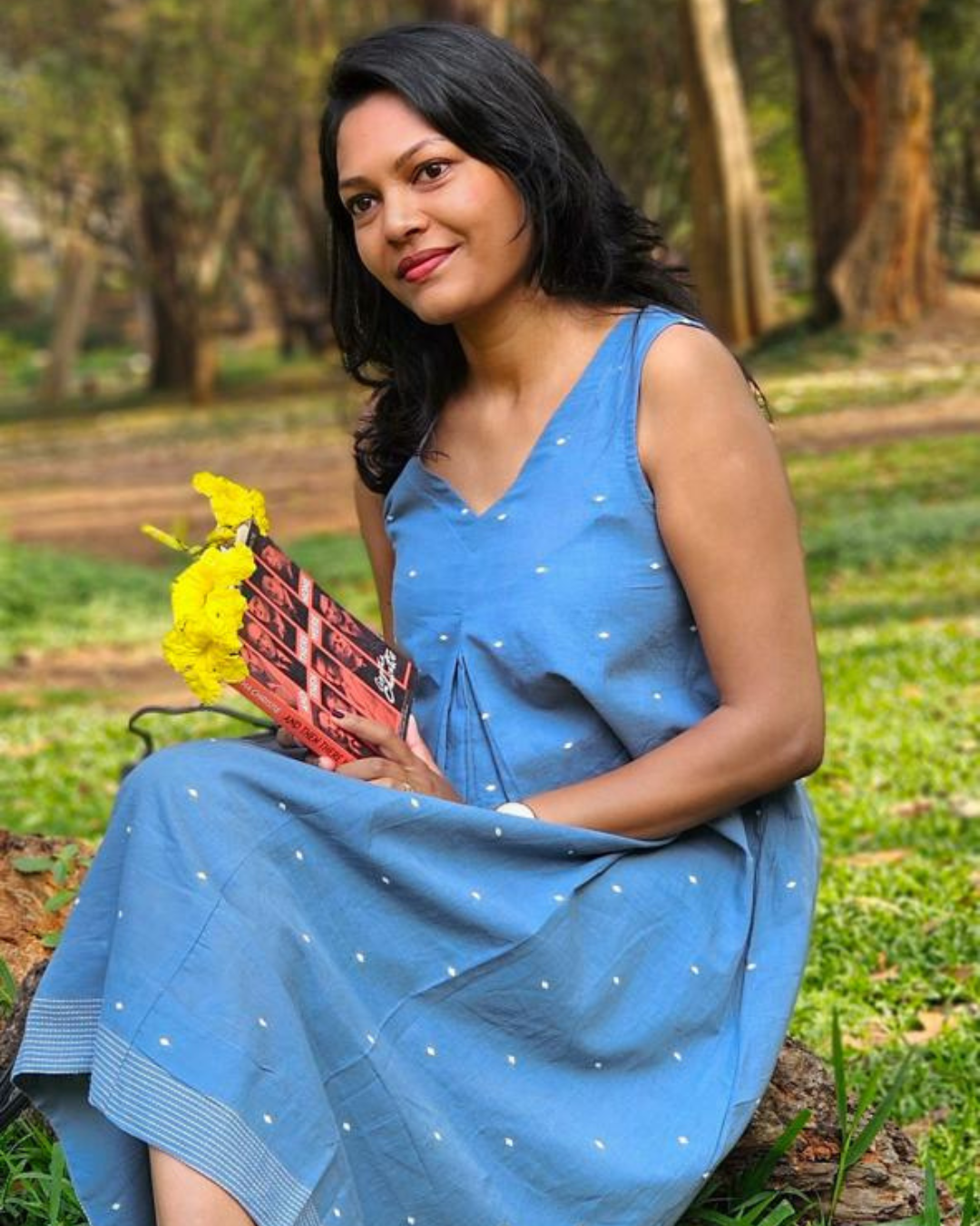 Dusty blue top handloom cotton