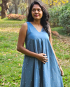 Dusty blue top handloom cotton
