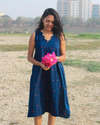 Navy blue top handloom cotton