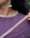 Purple tussar silk 3 piece set