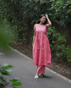Pink handloom kurti with pant